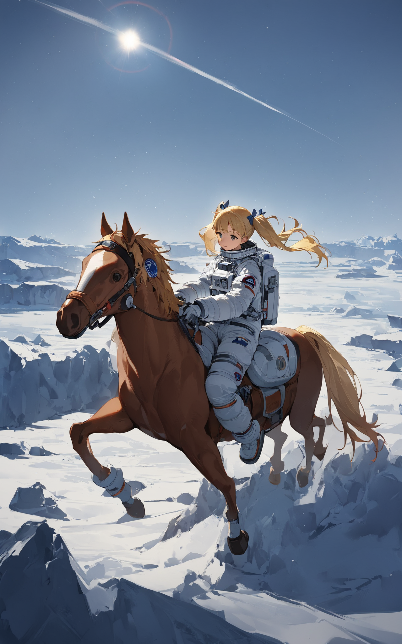 30357-1-1girl, blonde hair, twintails, astronaut riding horse, in antarctica.png